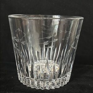 Elegant Etched Glass Ice Bucket